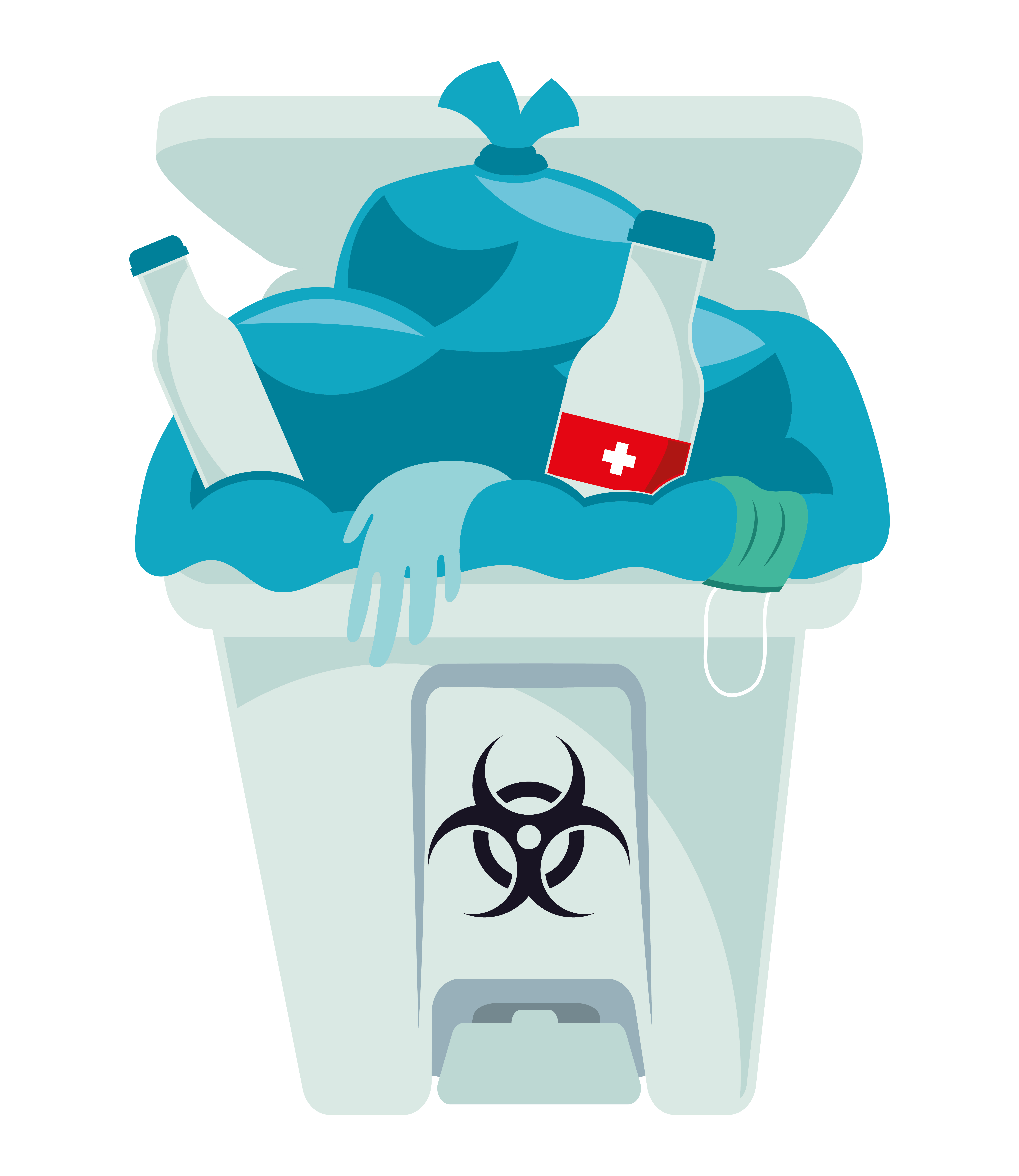 Secure collection using color-coded bins